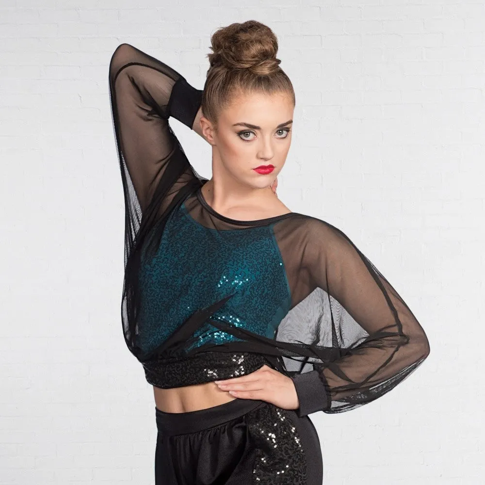 1st Position Mesh Over Top With Sequin Waistband