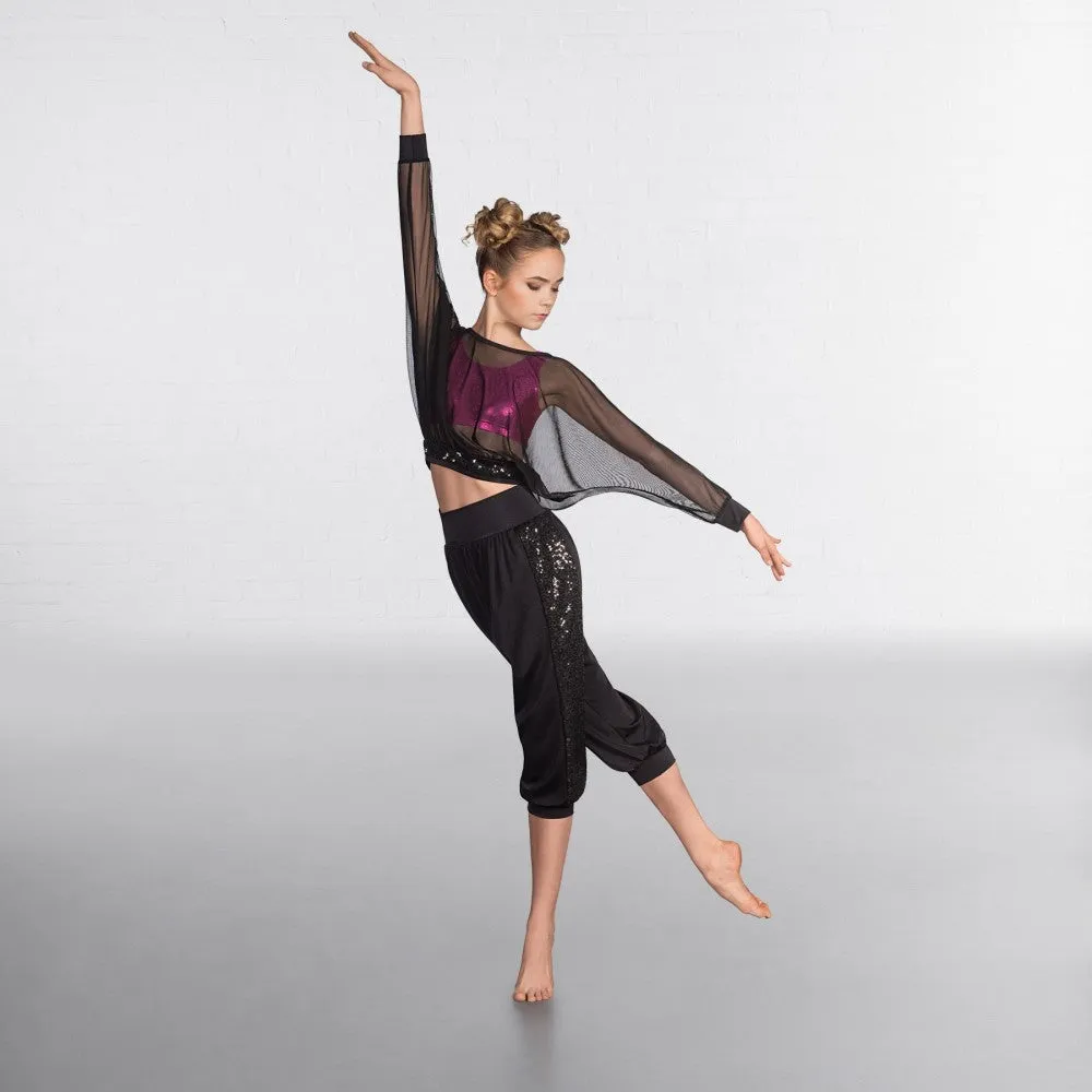 1st Position Mesh Over Top With Sequin Waistband