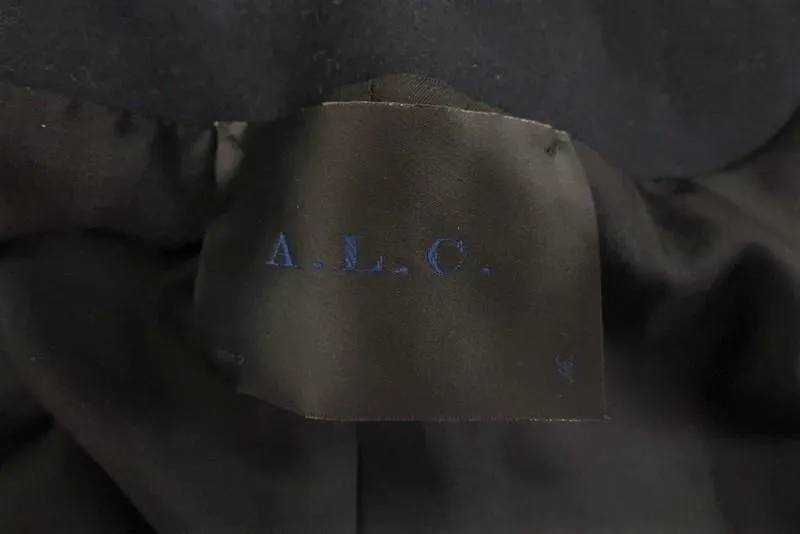 A.L.C. Peacoat Savannah Navy Wool Felt Size 2 Shearling Collar Jacket