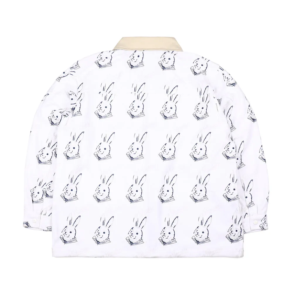 BEARRABBIT COLLAR FLEECE SHIRT WHITE