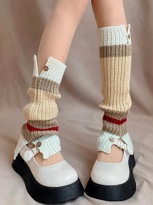 Contrast Color Split-Joint Split-Side Loose Leg Warmers Accessories