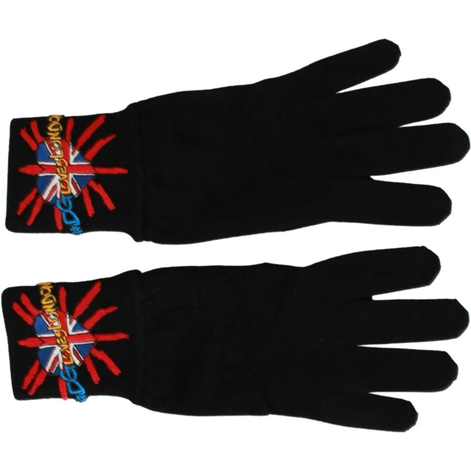 Dolce & Gabbana Elegant Black Virgin Wool Gloves