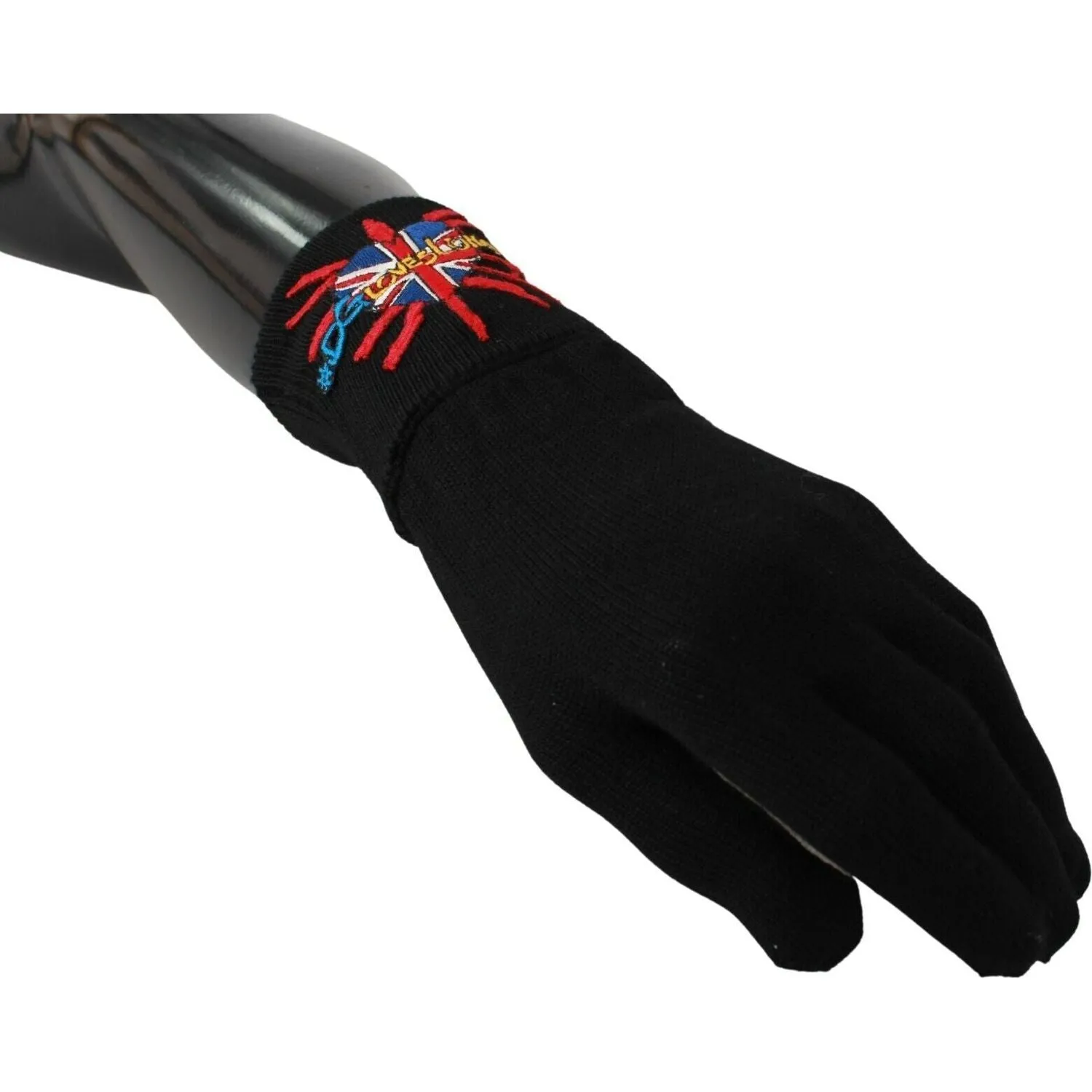 Dolce & Gabbana Elegant Black Virgin Wool Gloves