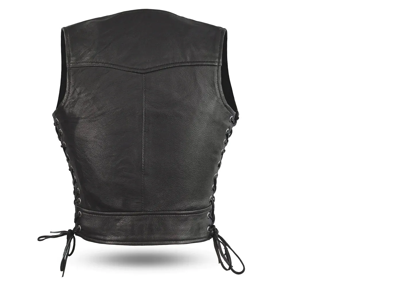 FIL542GDD | Raven - Women's Motorcycle Leather Vest