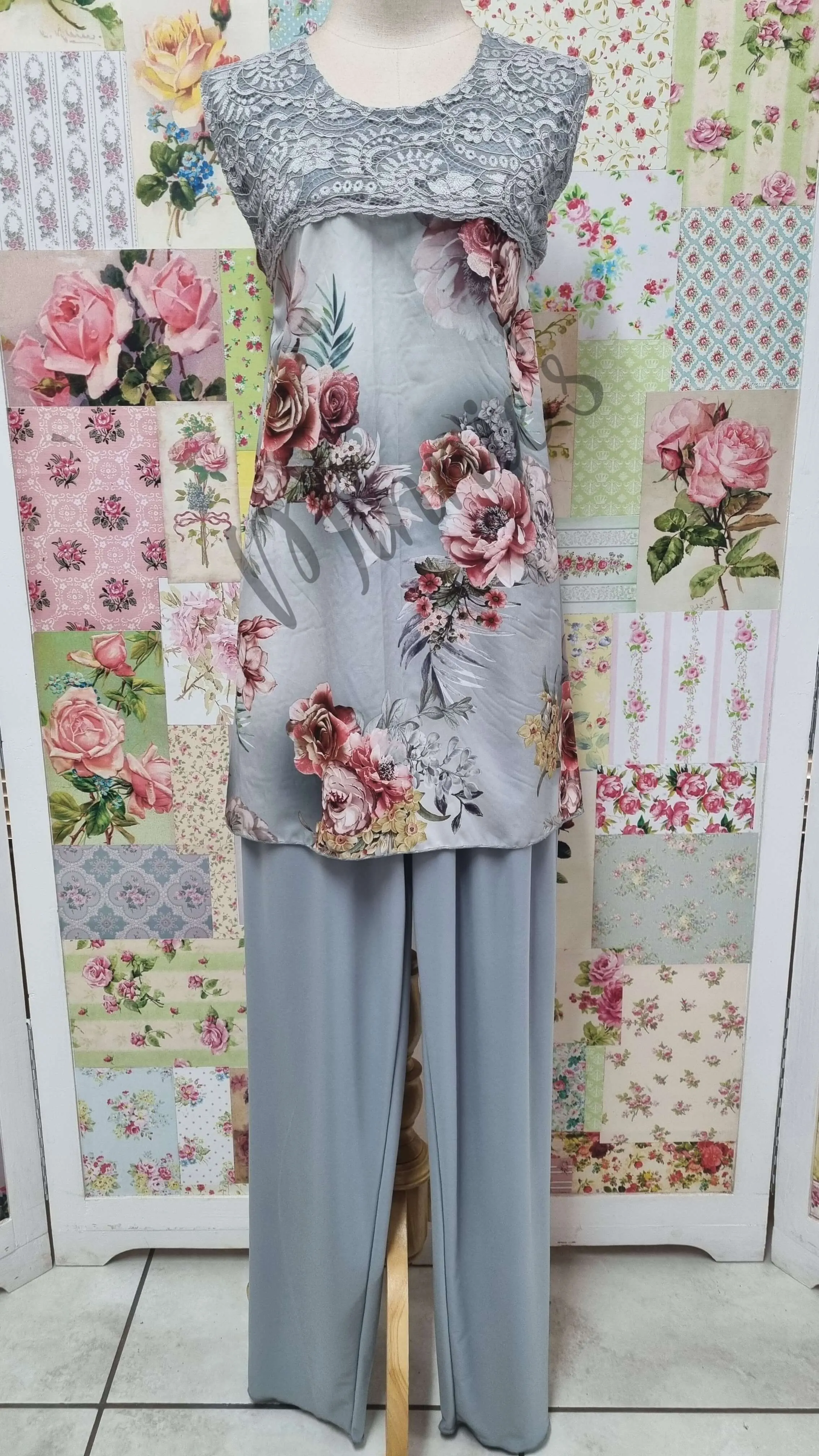 Grey 3-Piece Pants Set LR0404