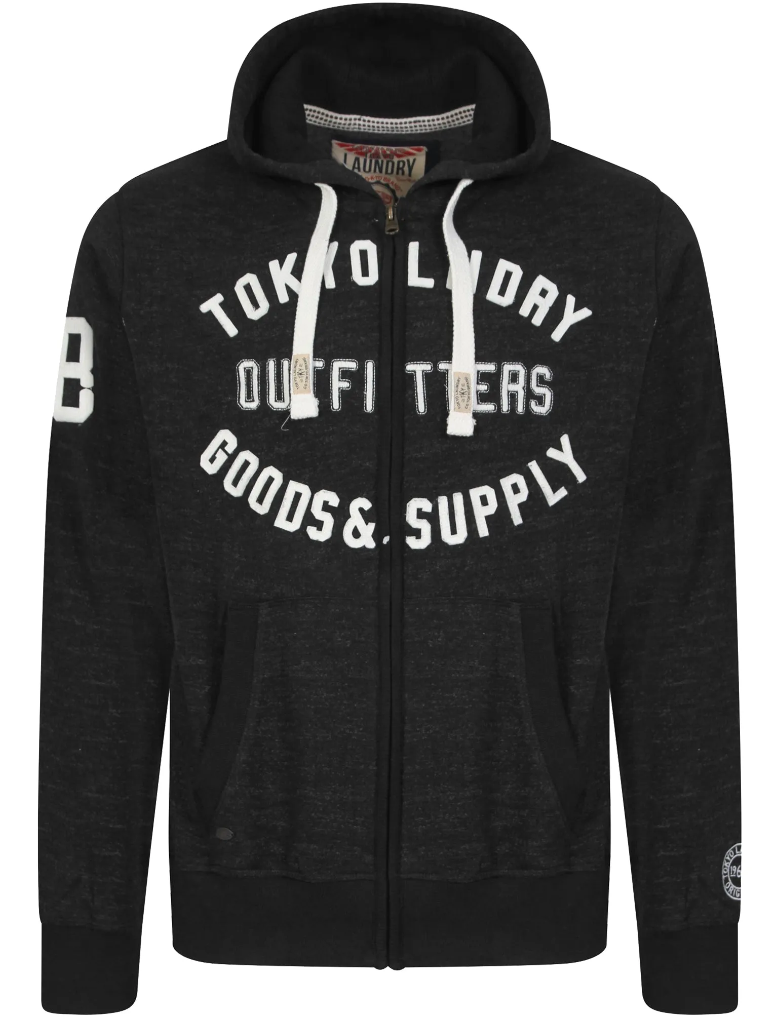 Hawk Hills Zip Through Hoodie in Charcoal Marl - Tokyo Laundry