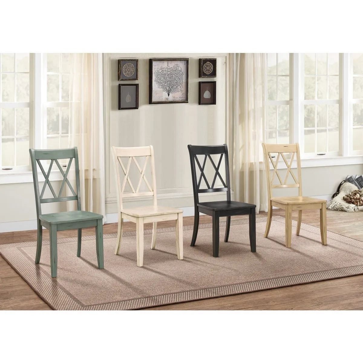 Janina Collection White Side Chair - Set of 2