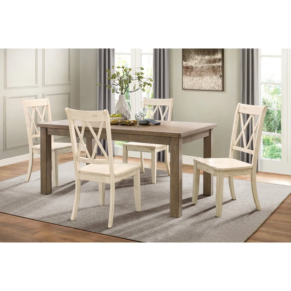 Janina Collection White Side Chair - Set of 2