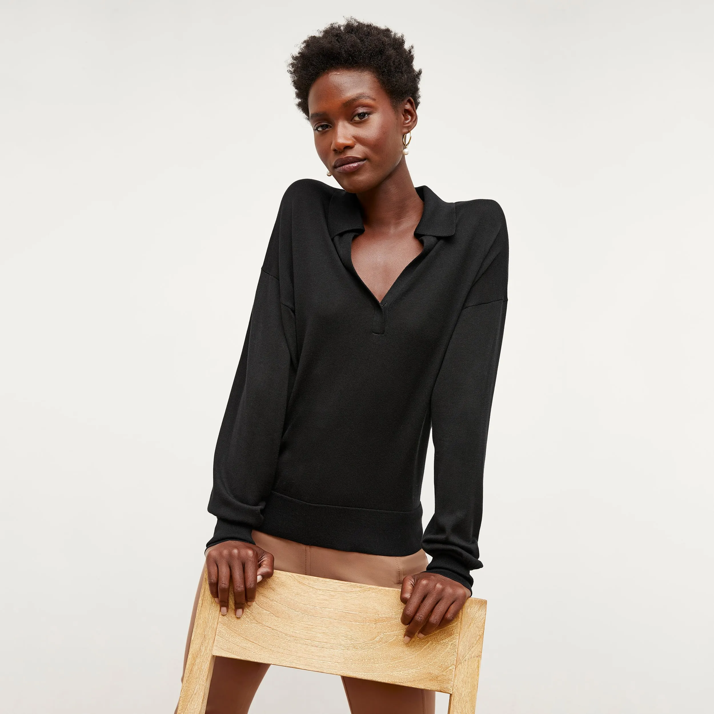 Leo Pullover - Silk Jersey :: Black
