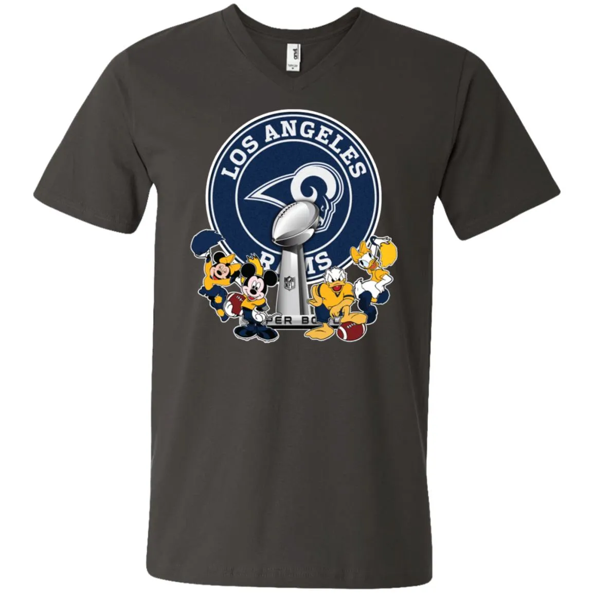 Los Angeles Rams Super Bowl 2019 Mickey Minnie Mouse Donald Daisy Duck Football Nfl Men V-Neck T-Shirt