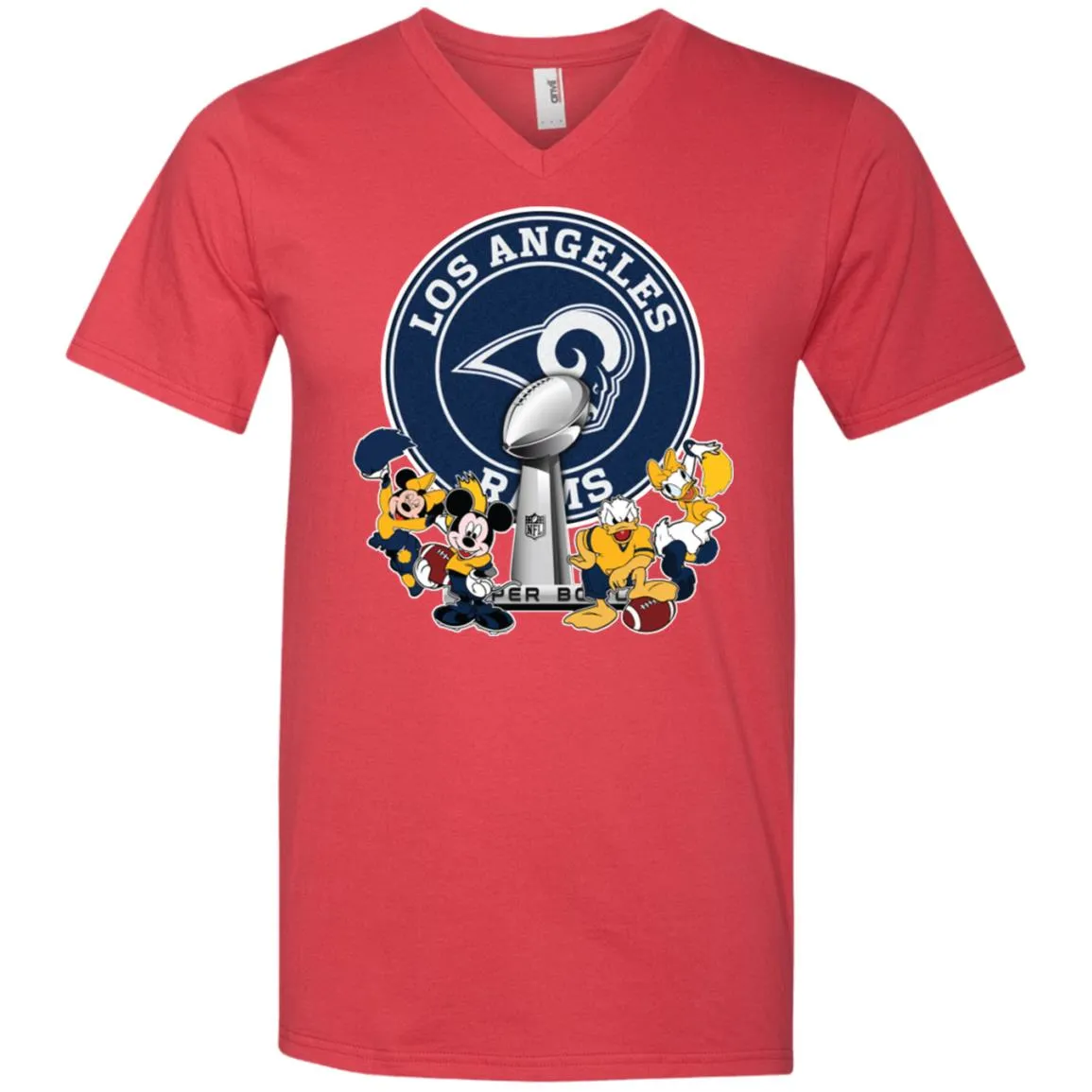 Los Angeles Rams Super Bowl 2019 Mickey Minnie Mouse Donald Daisy Duck Football Nfl Men V-Neck T-Shirt