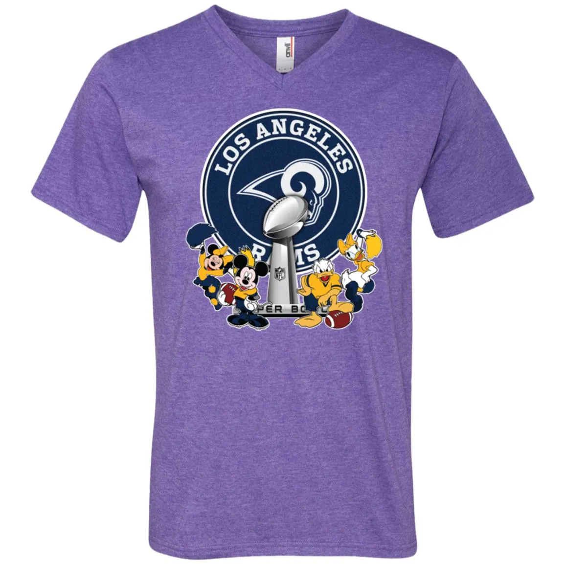 Los Angeles Rams Super Bowl 2019 Mickey Minnie Mouse Donald Daisy Duck Football Nfl Men V-Neck T-Shirt