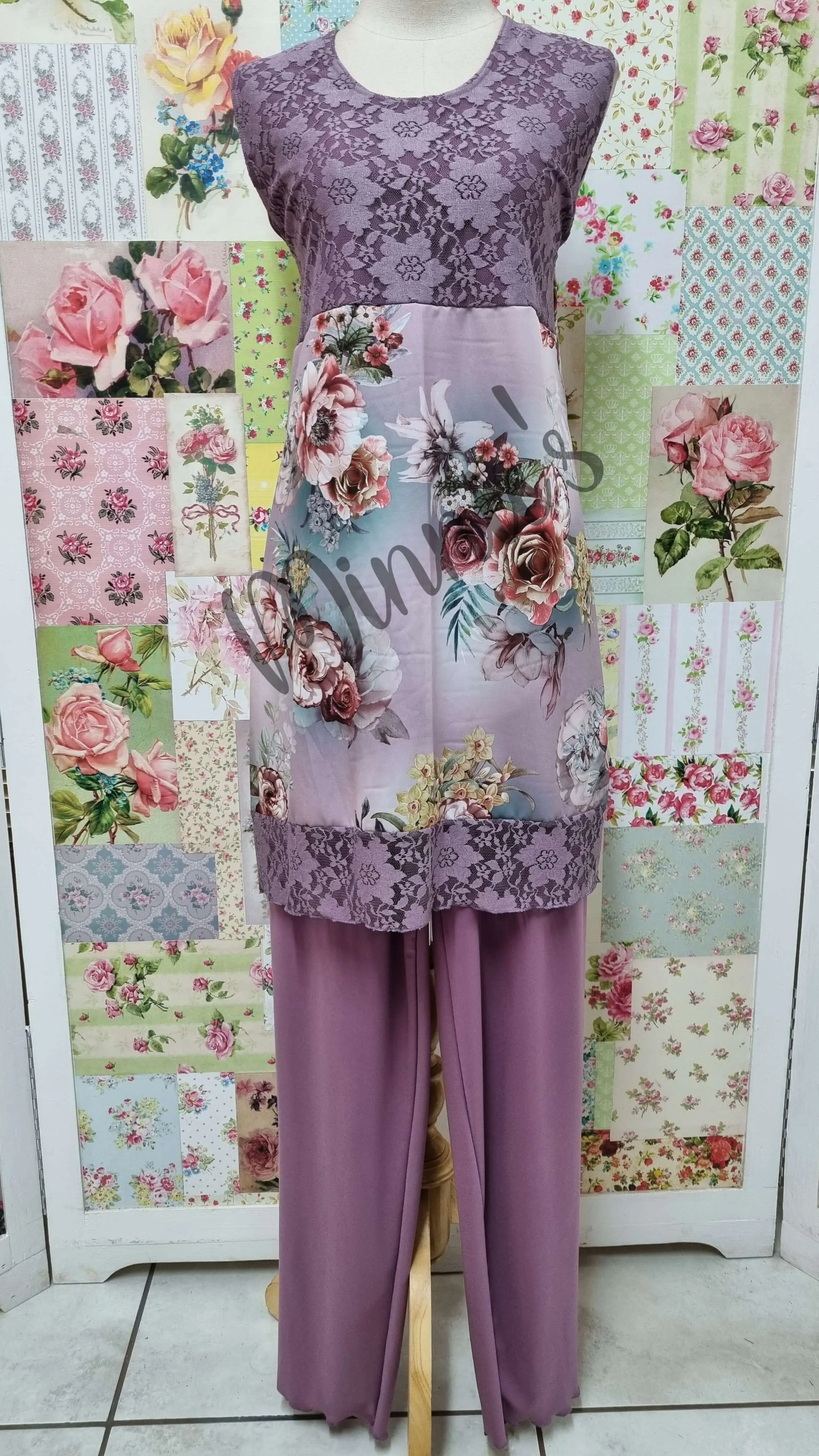 Mauve 3-Piece Pants Set LR0405