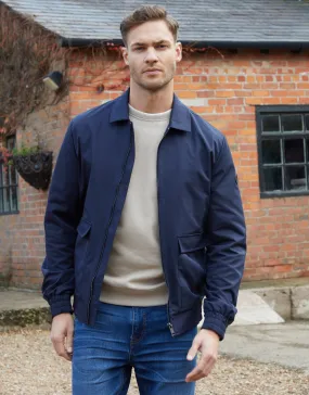 Men's Navy Patch Pocket Collared Zip-Through Jacket