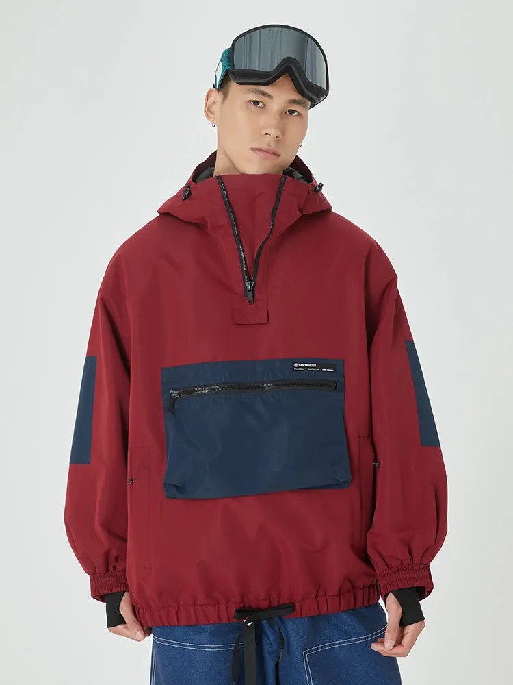 Men's Winter Bomber Baggy Snowboard Jacket Big Cargo Pocket Snow Coat