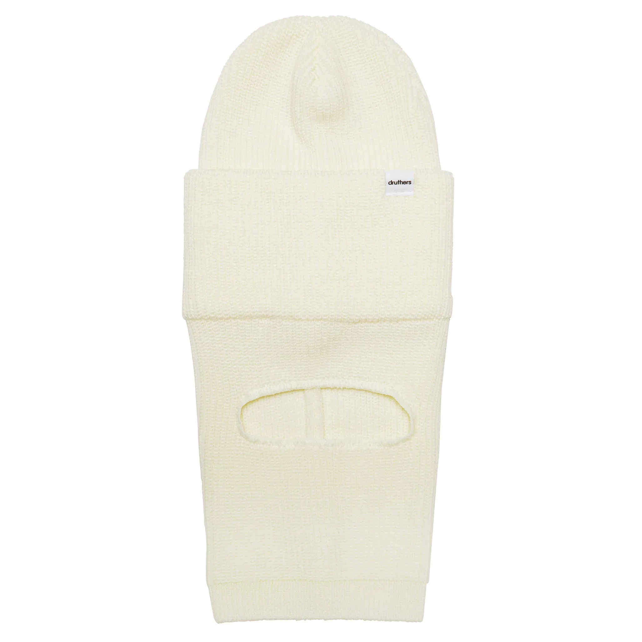 Merino Wool Balaclava Rib Knit Beanie