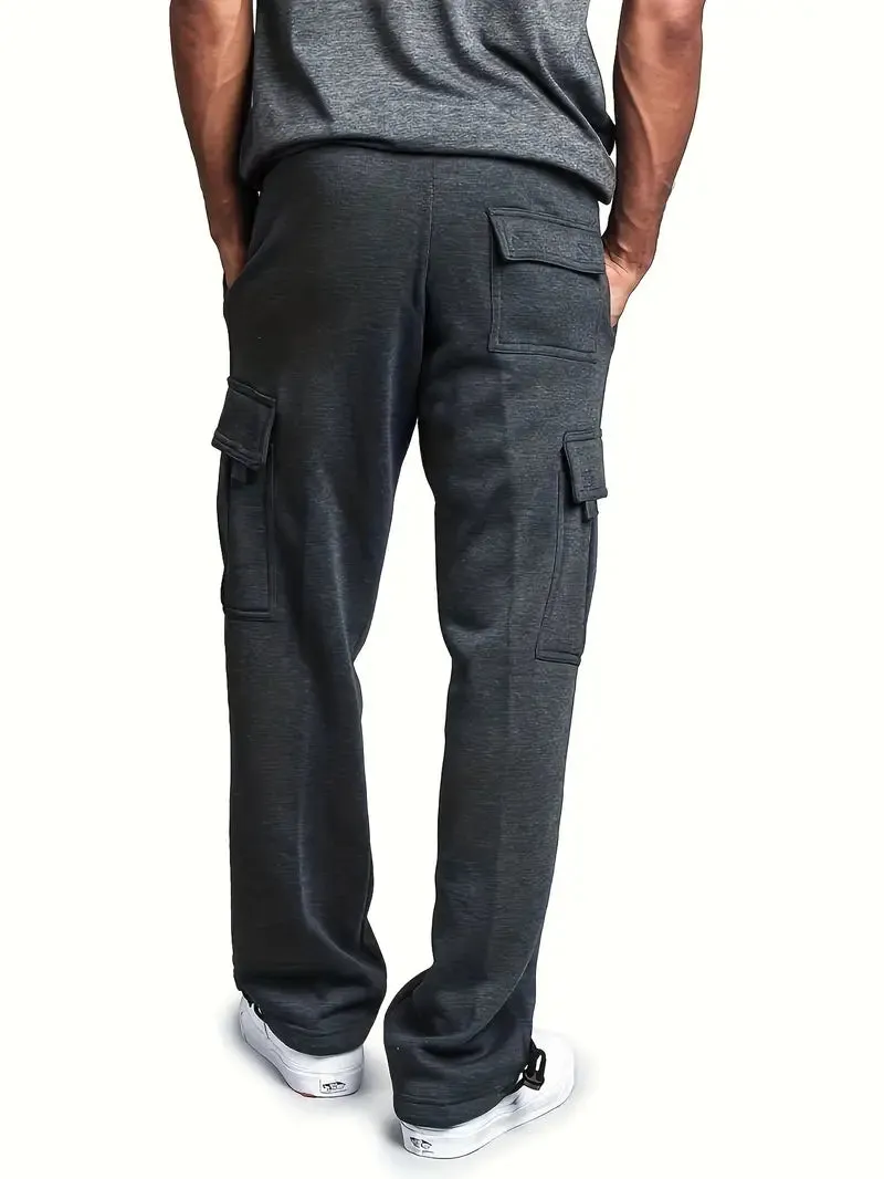 NEW Thermal Insulated Drawstring Cargo Pants - Soft, Breathable, Loose-Fit, Straight Leg, Sweatpants for Outdoor Work, Casual Wear - Durable, Water-Resistant, Multiple Pockets, Grey, Sz XL, Retails $101