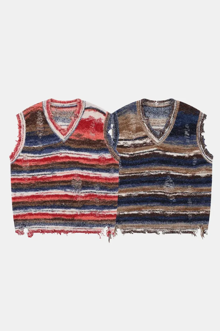 Ripped Gilet Pullover