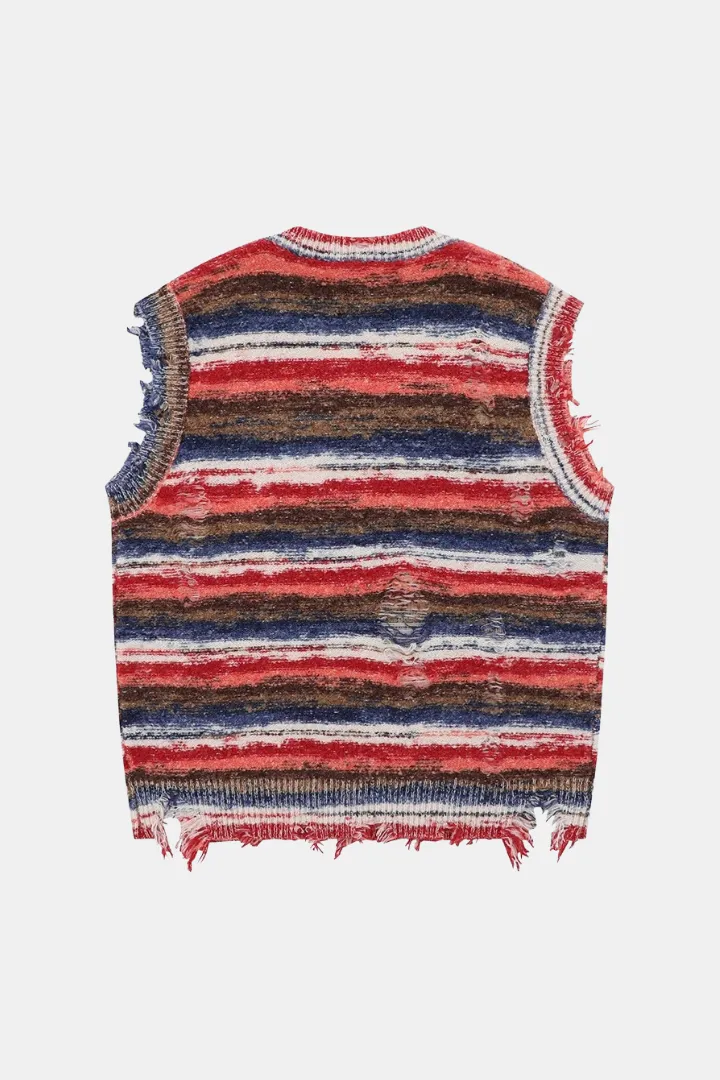 Ripped Gilet Pullover