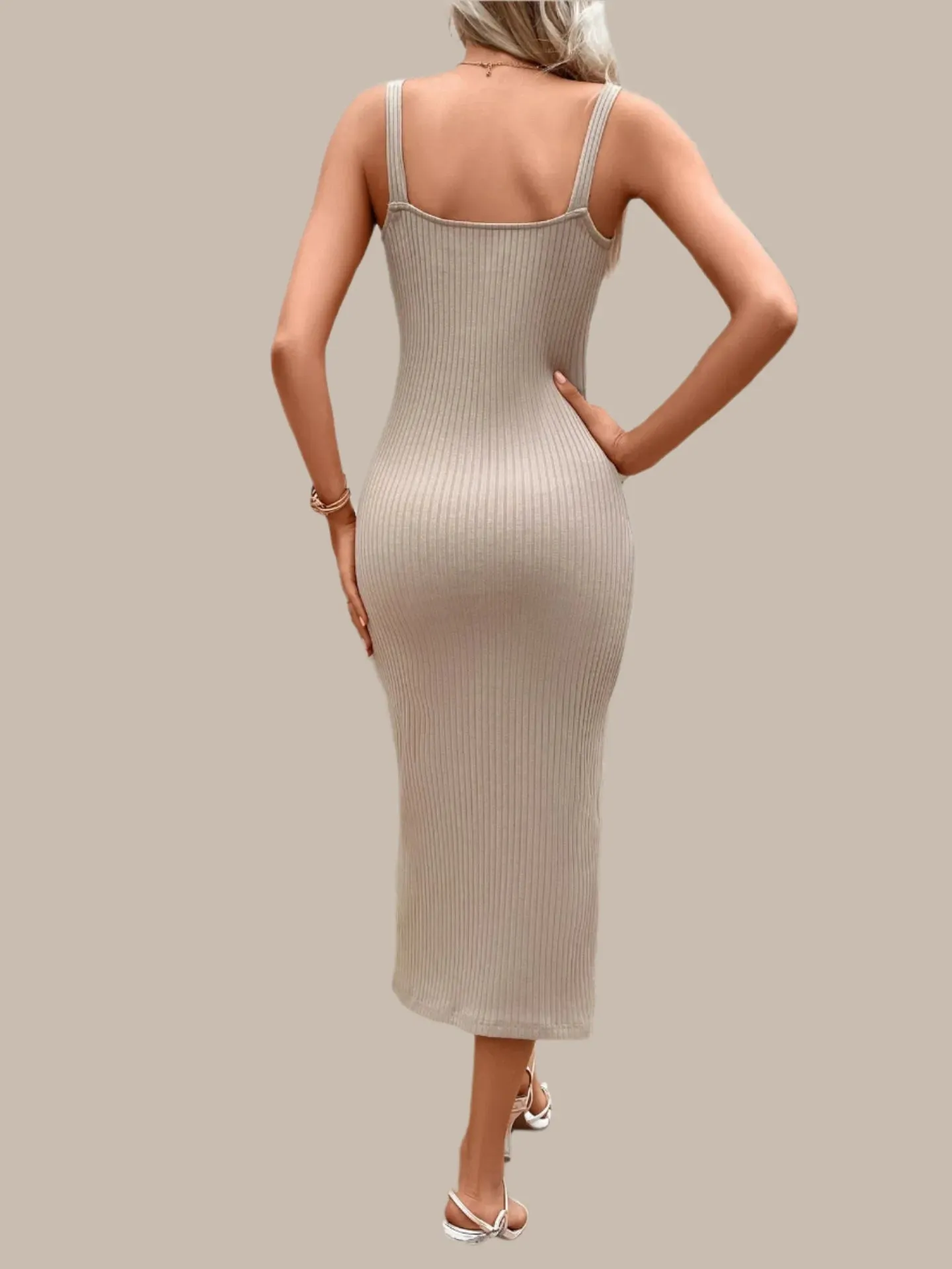 Slim Spaghetti Strap Long Dress