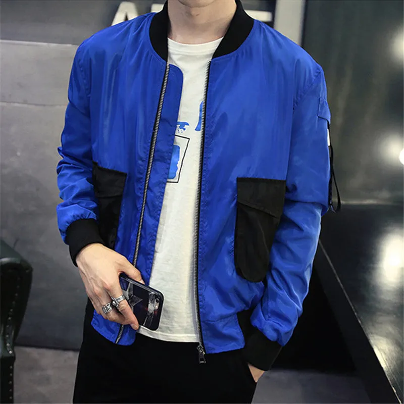 Two Sides Big Pocket Men Bomber Jacket