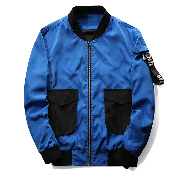 Two Sides Big Pocket Men Bomber Jacket