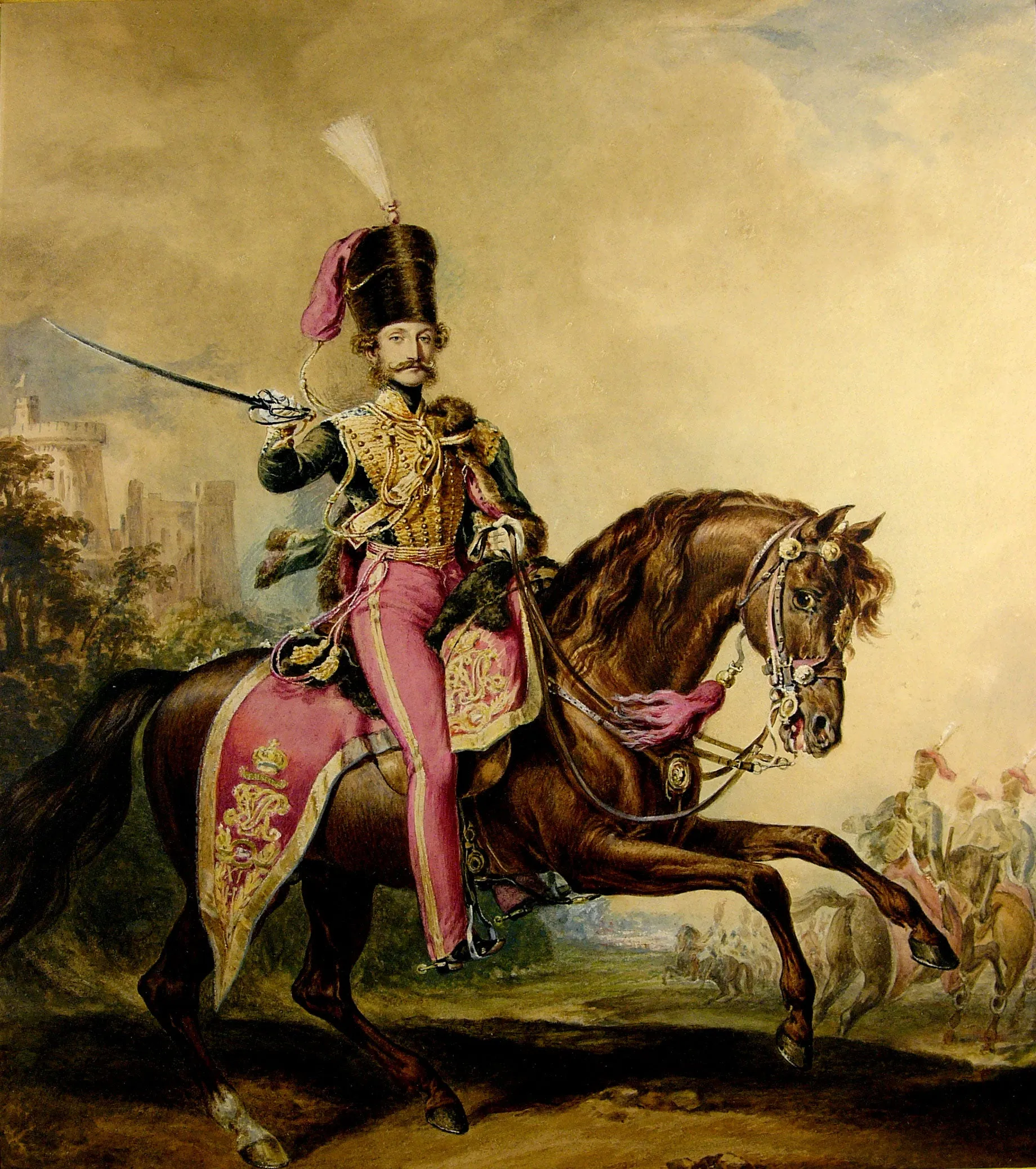 Watercolour Portrait of James Thomas Brudenell, 7th Earl of Cardigan, K.C.B. (1797-1868), Circa 1850