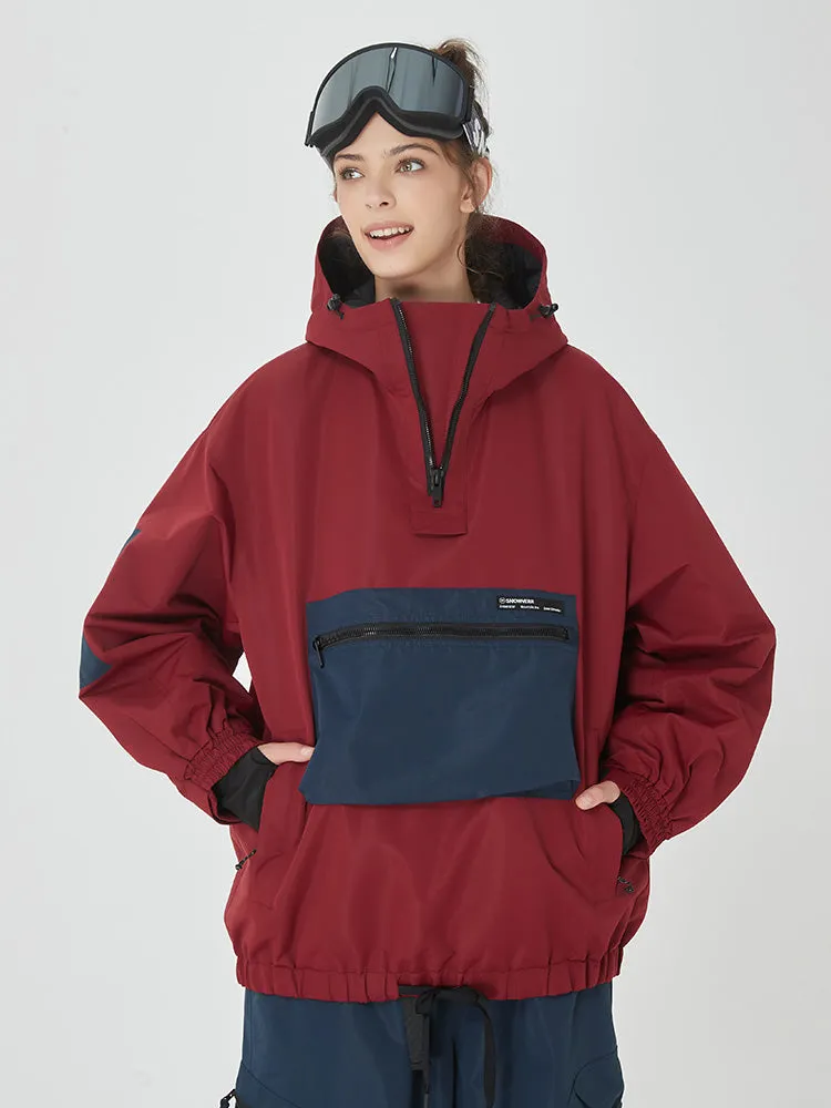 Women's Winter Bomber Baggy Snowboard Jacket Big Cargo Pocket Snow Coat